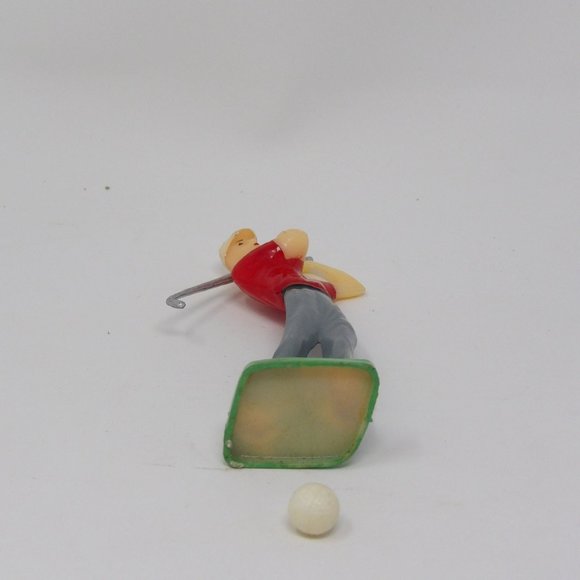 Vintage Golfer in Red Shirt & Golf Ball Cake Toppers 4" - Picture 10 of 10